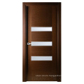 Wood skin pasted coffee color soundproof  entry solid wood door for school